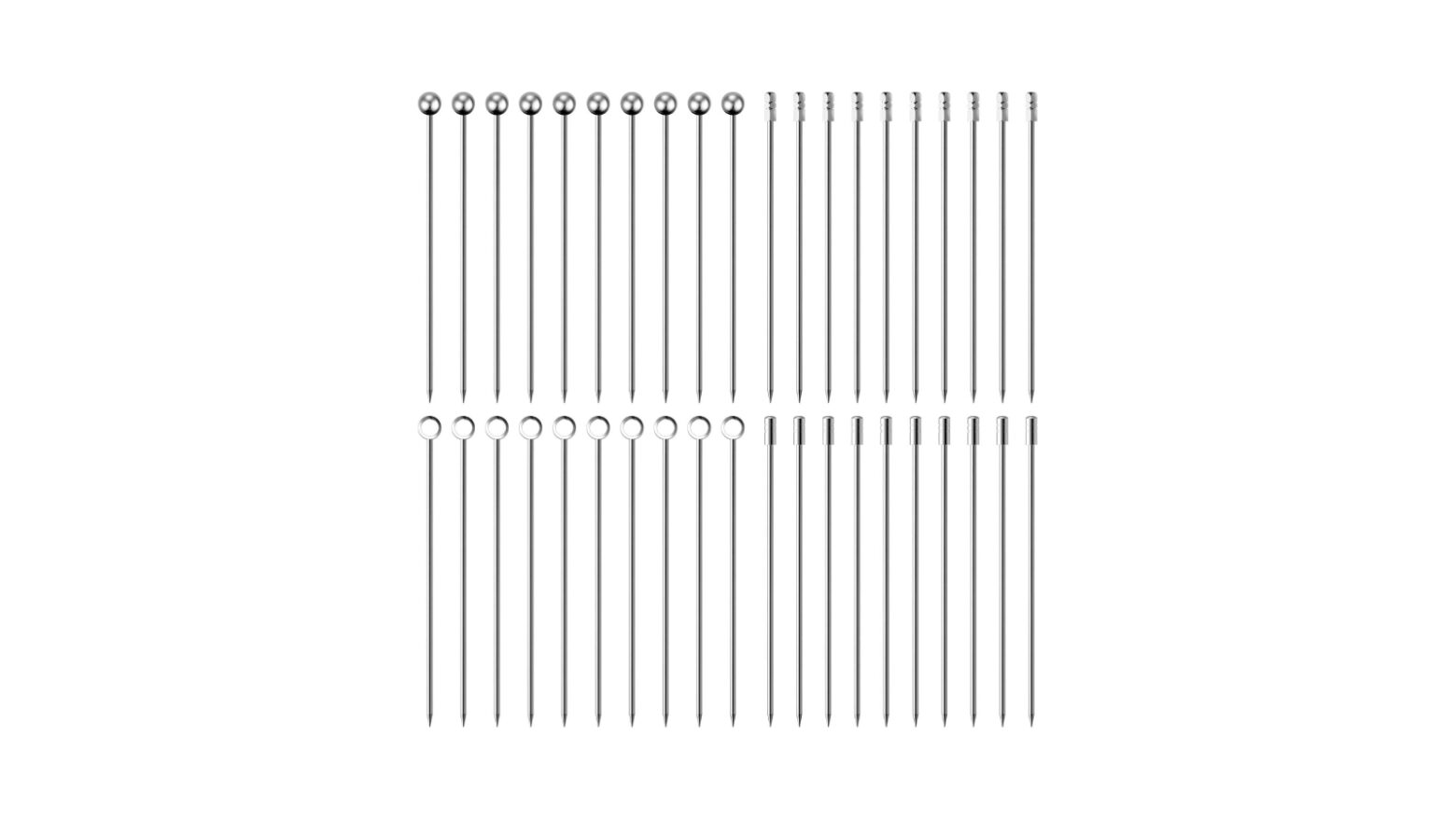 40 cocktail picks with various ends