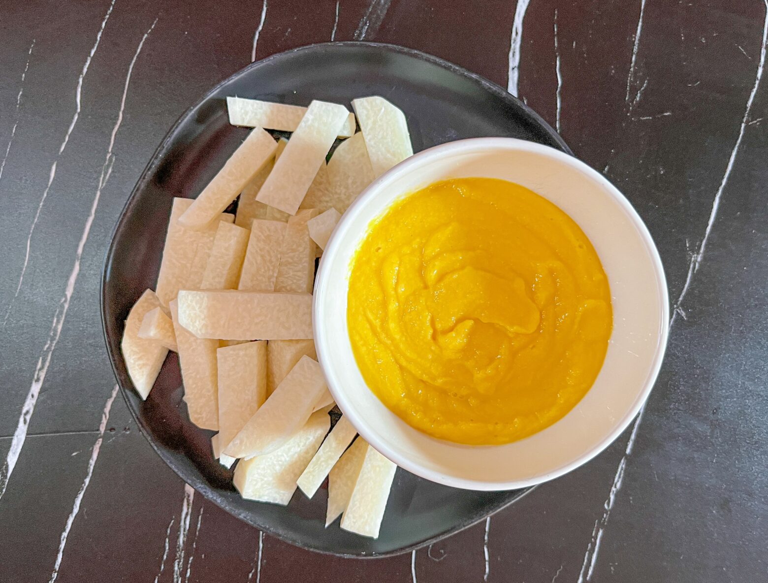 Jicama sticks finished.