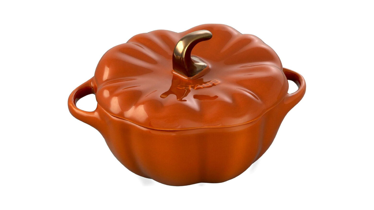 Ceramic orange pumpkin dish.