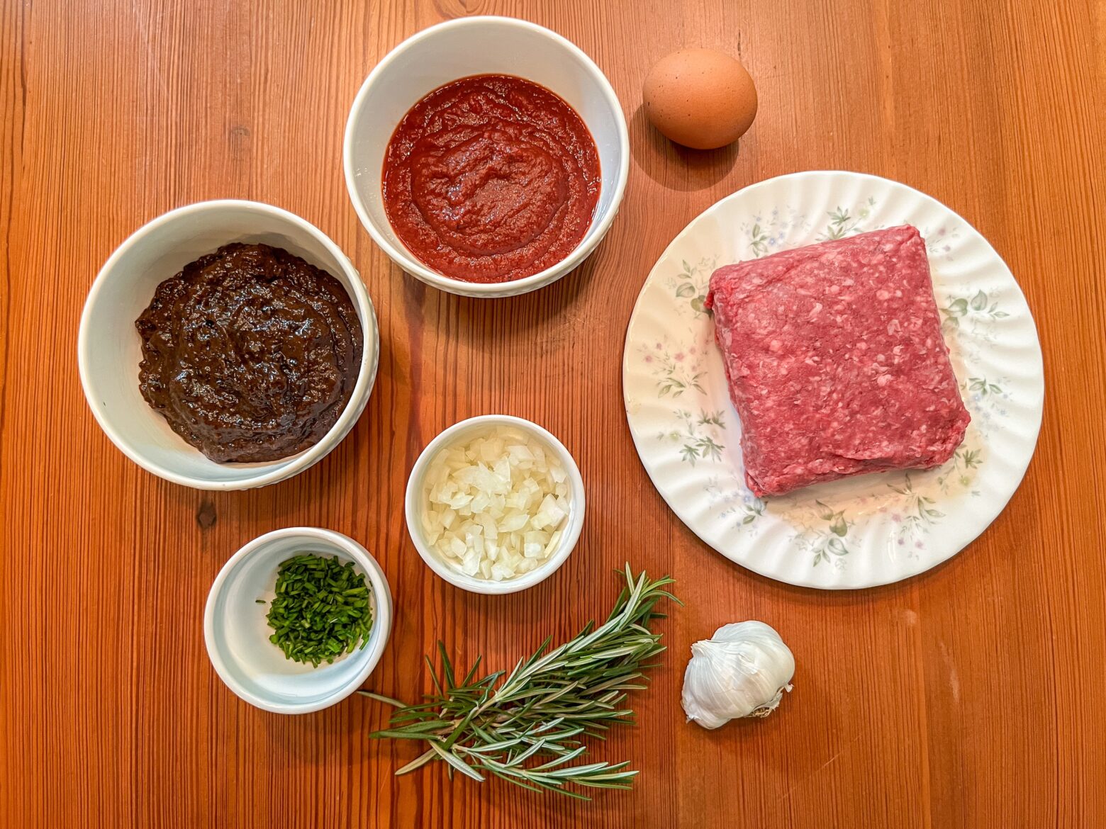 Bison meatballs ingredients.
