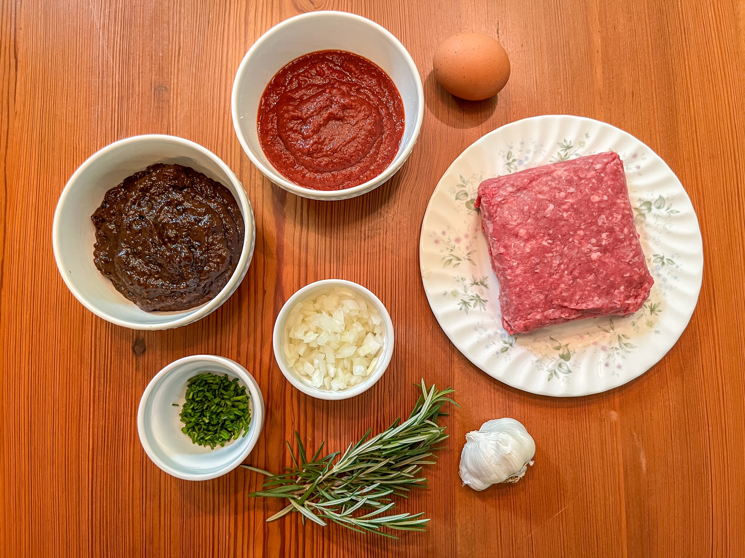 Bison meatballs ingredients. 