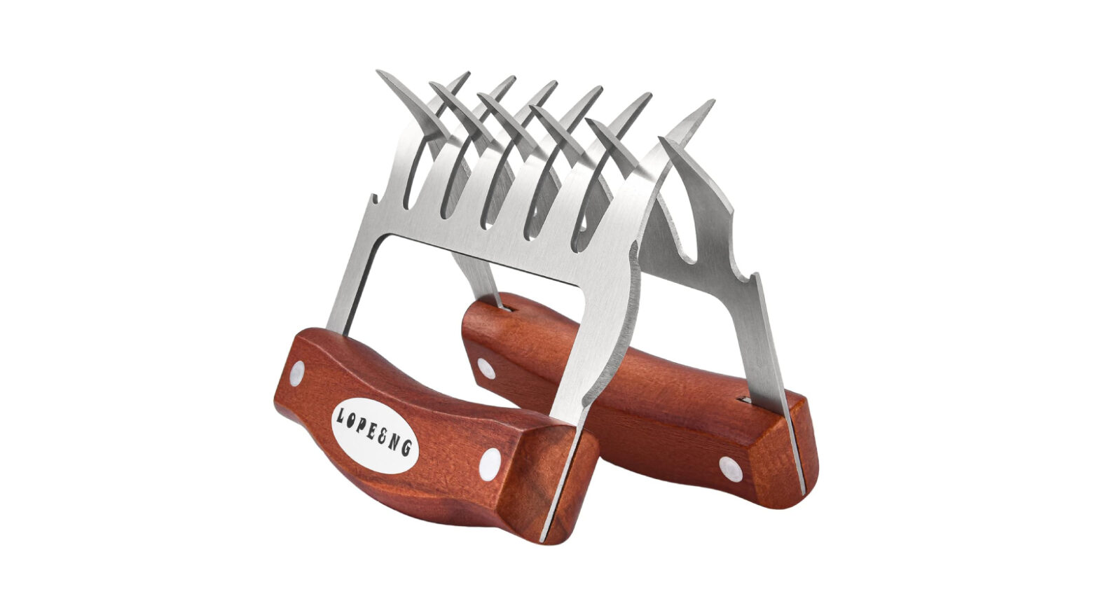 Wooden-handled meat shredding claws