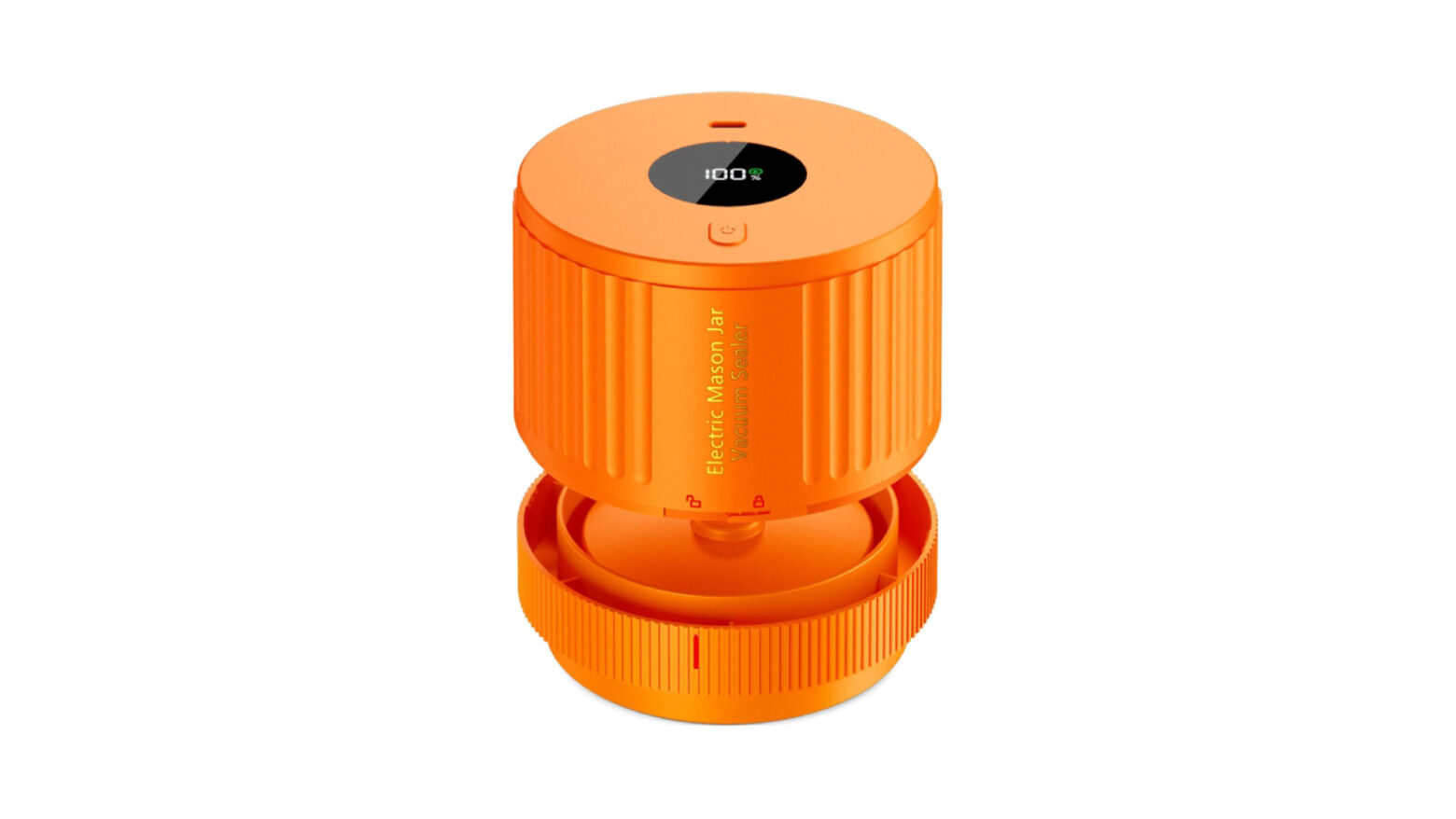 Orange mason jar vacuum sealer