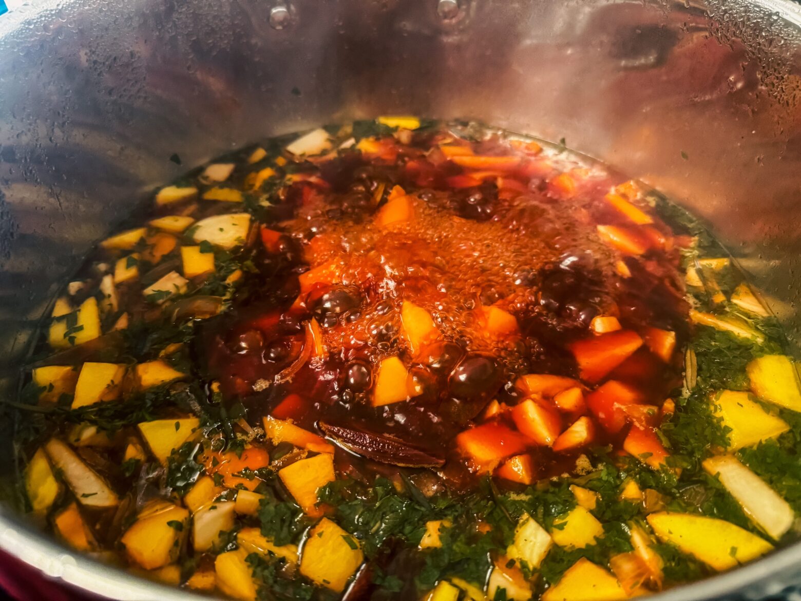 Paleo autumn stew preparation.