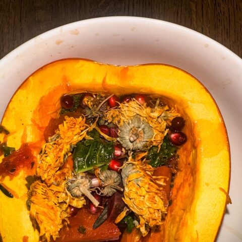 Paleo autumn stew finished in a bowl.