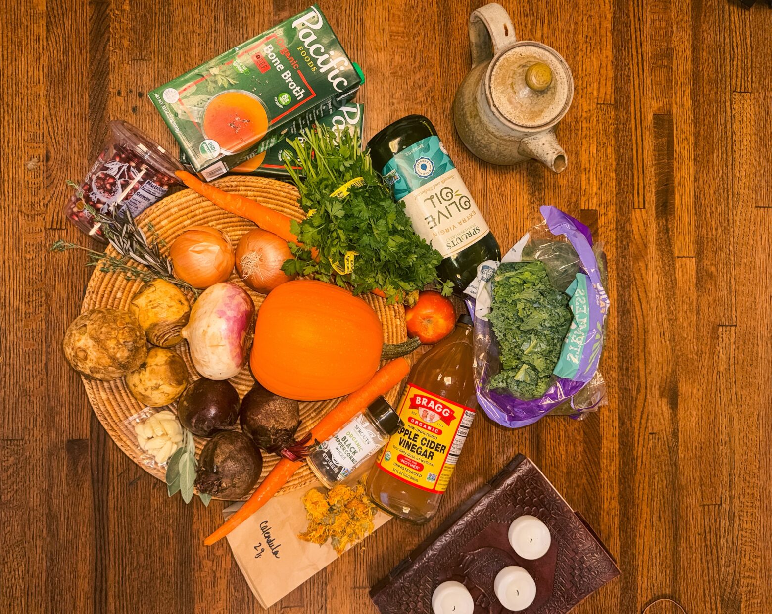 Paleo autumn stew ingredients.