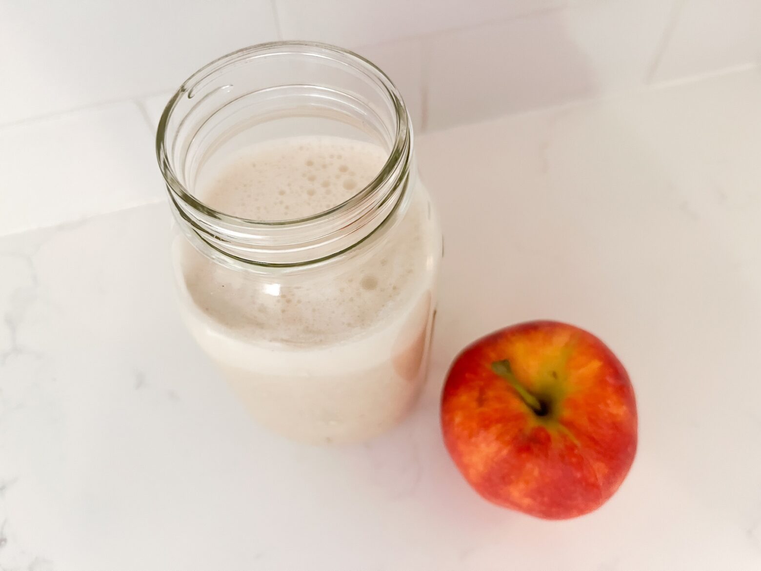 Apple pie spiced almond milk finished.