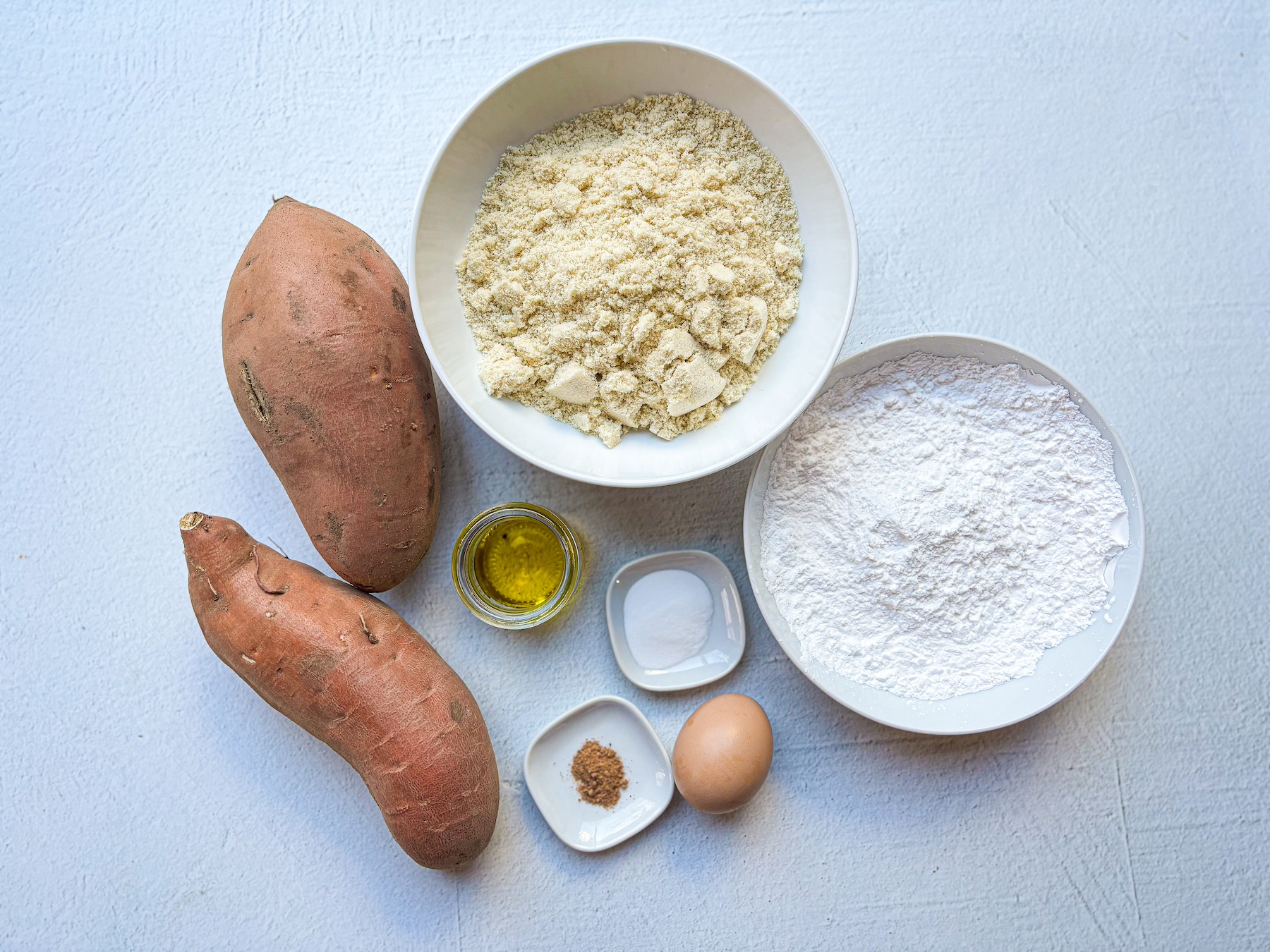 Sweet potato gnocchi ingredients.