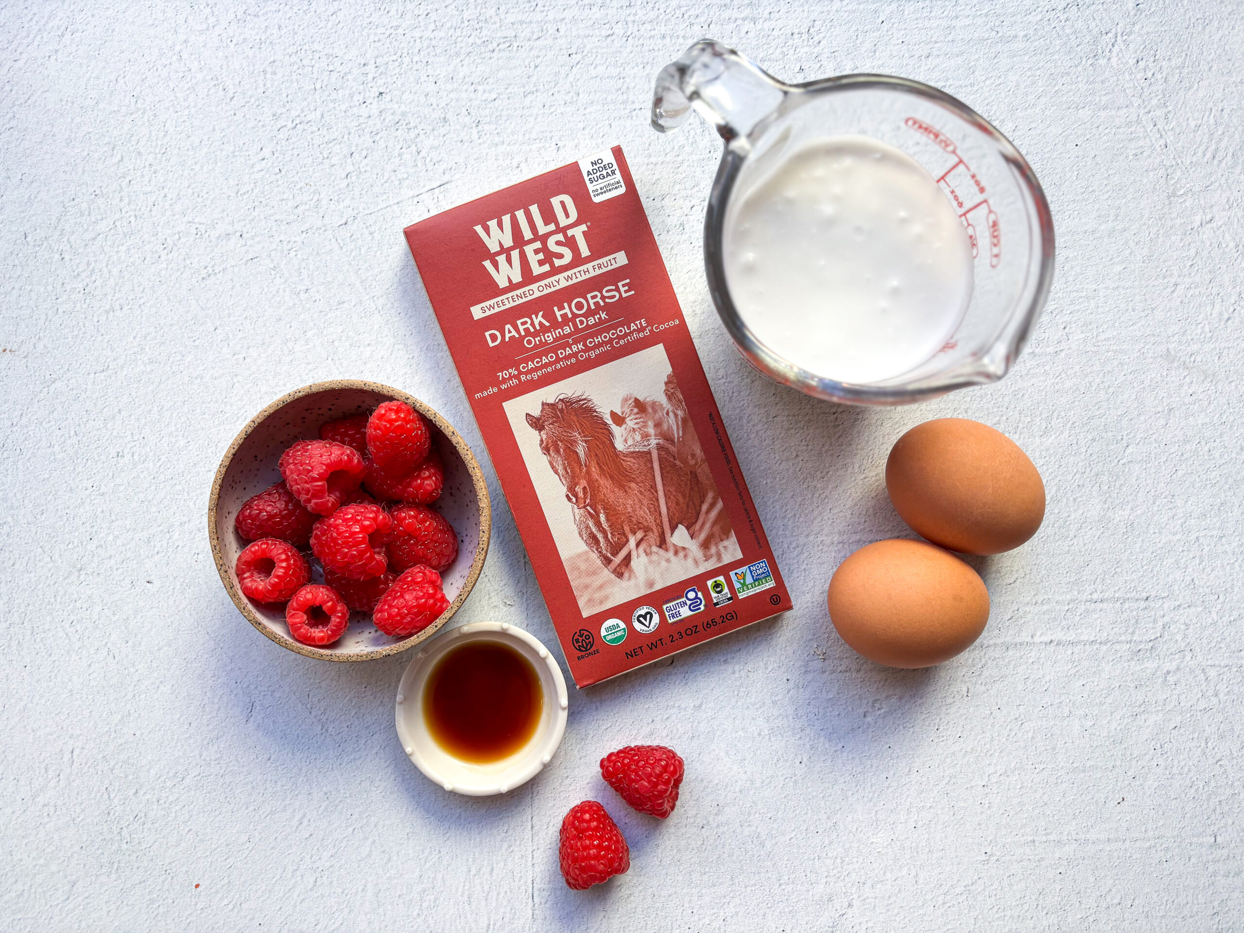 Ingredients for Chocolate Pots de Creme.