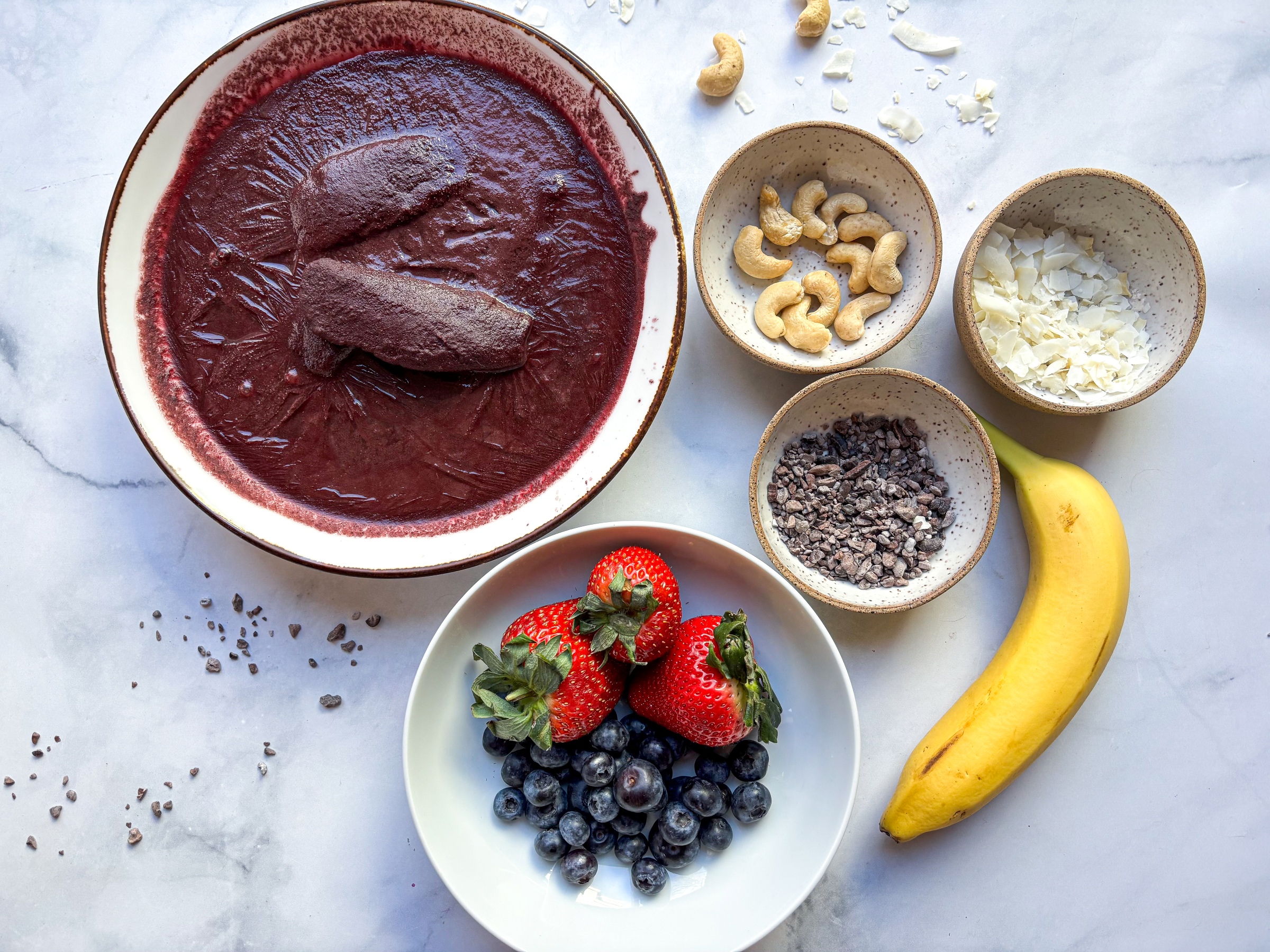 Ingredients for acai bowls
