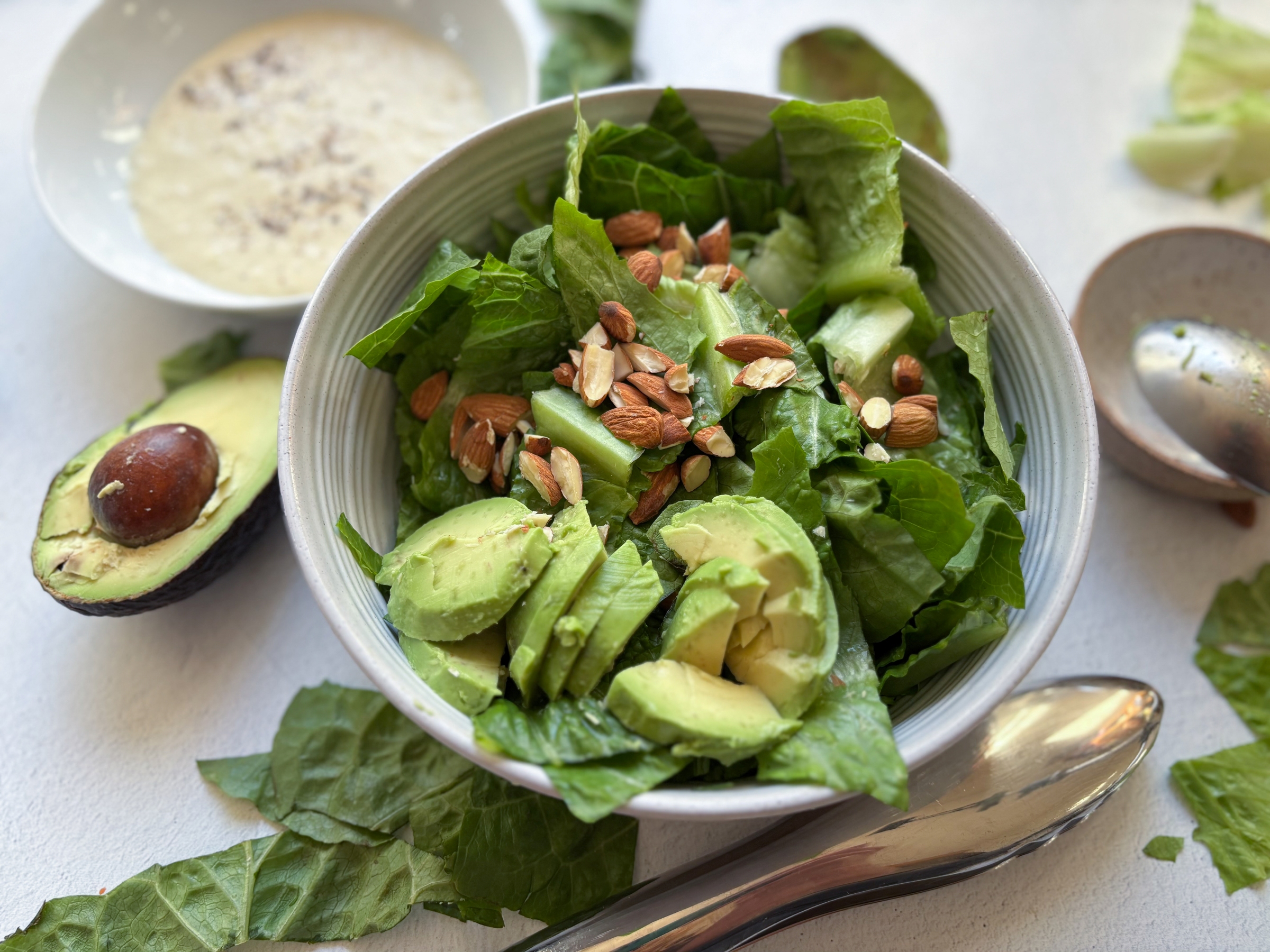 Caesar Salad before adding dressing.