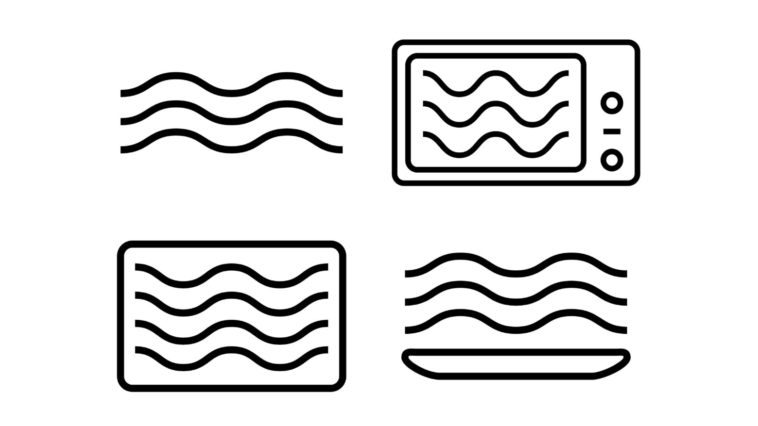 Various microwave-safe symbols