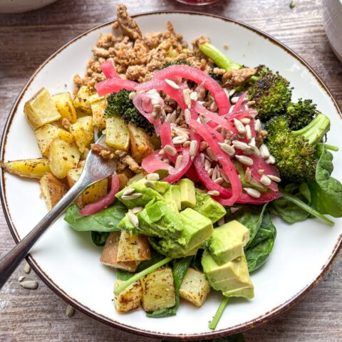 Ground Turkey Protein Bowls plated.