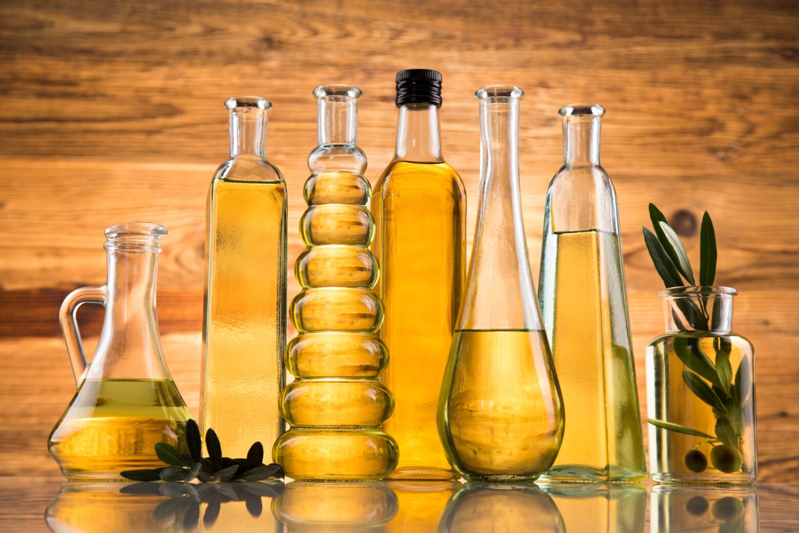 Seed oils in various bottles.