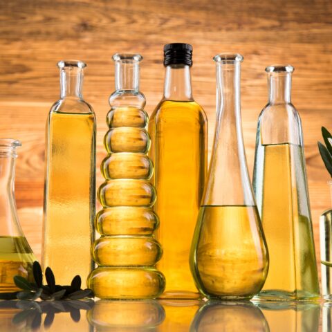 Seed oils in various bottles.