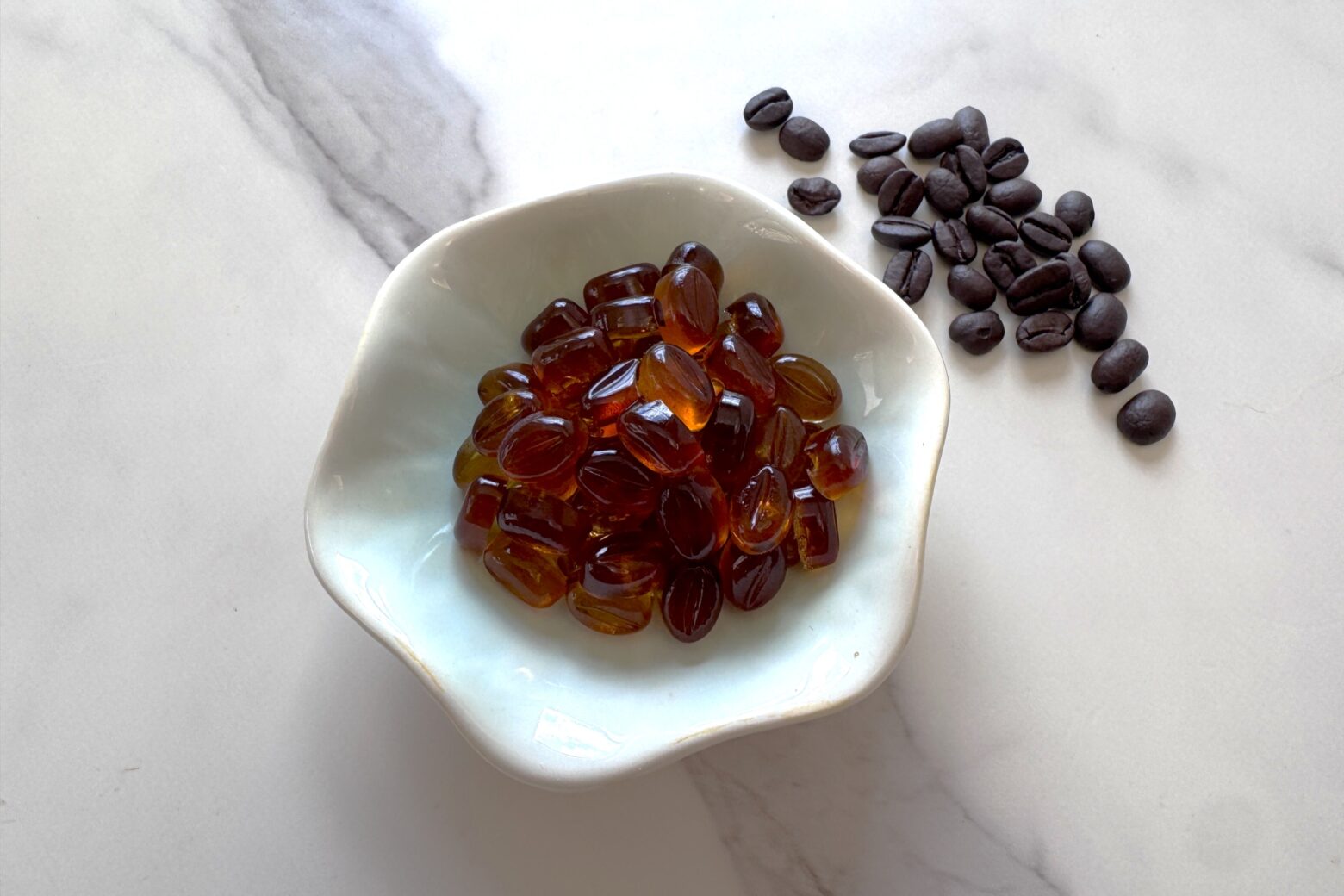 Coffee Jelly Energy Bites in a dish