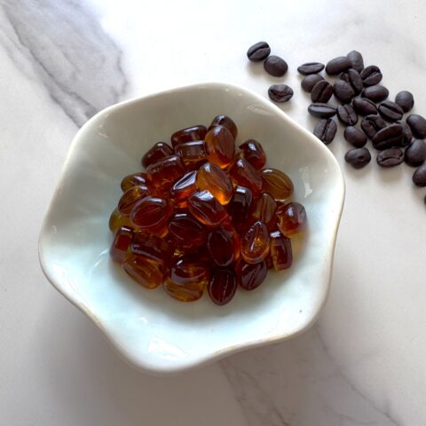 Coffee Jelly Energy Bites in a dish