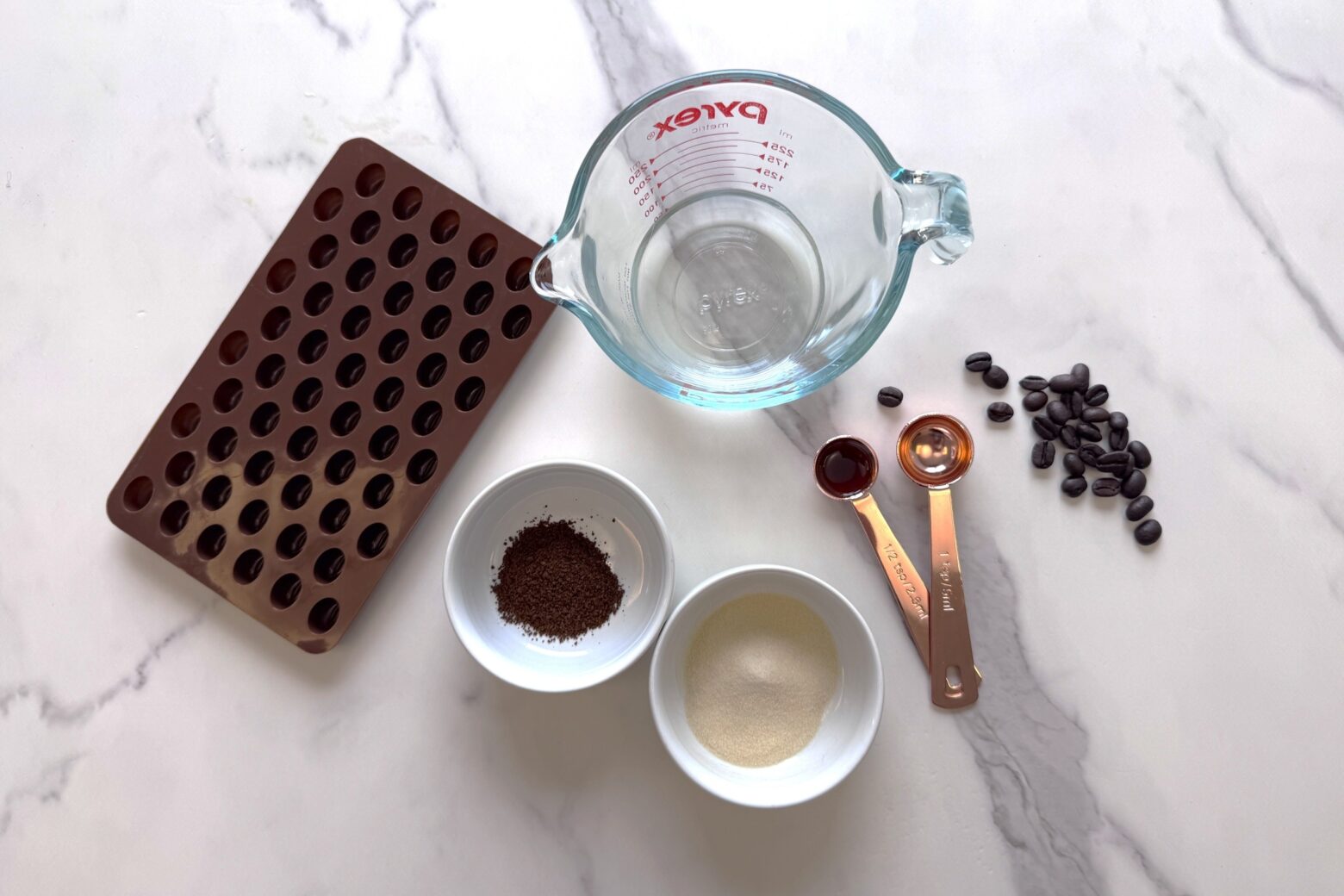 Ingredients for Coffee Jelly Energy Bites