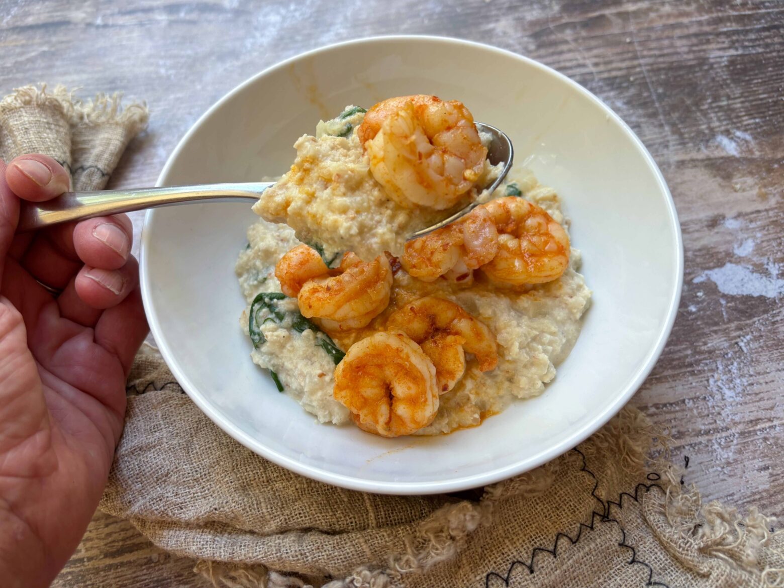 Paleo Garlic Shrimp Risotto