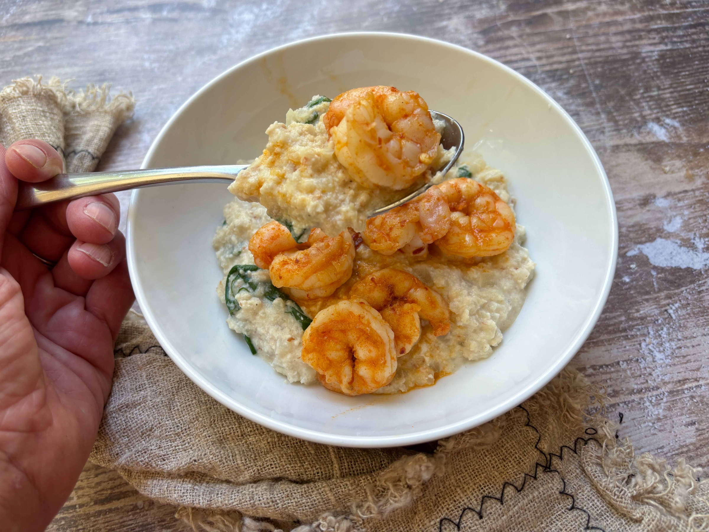 Paleo Garlic Shrimp Risotto
