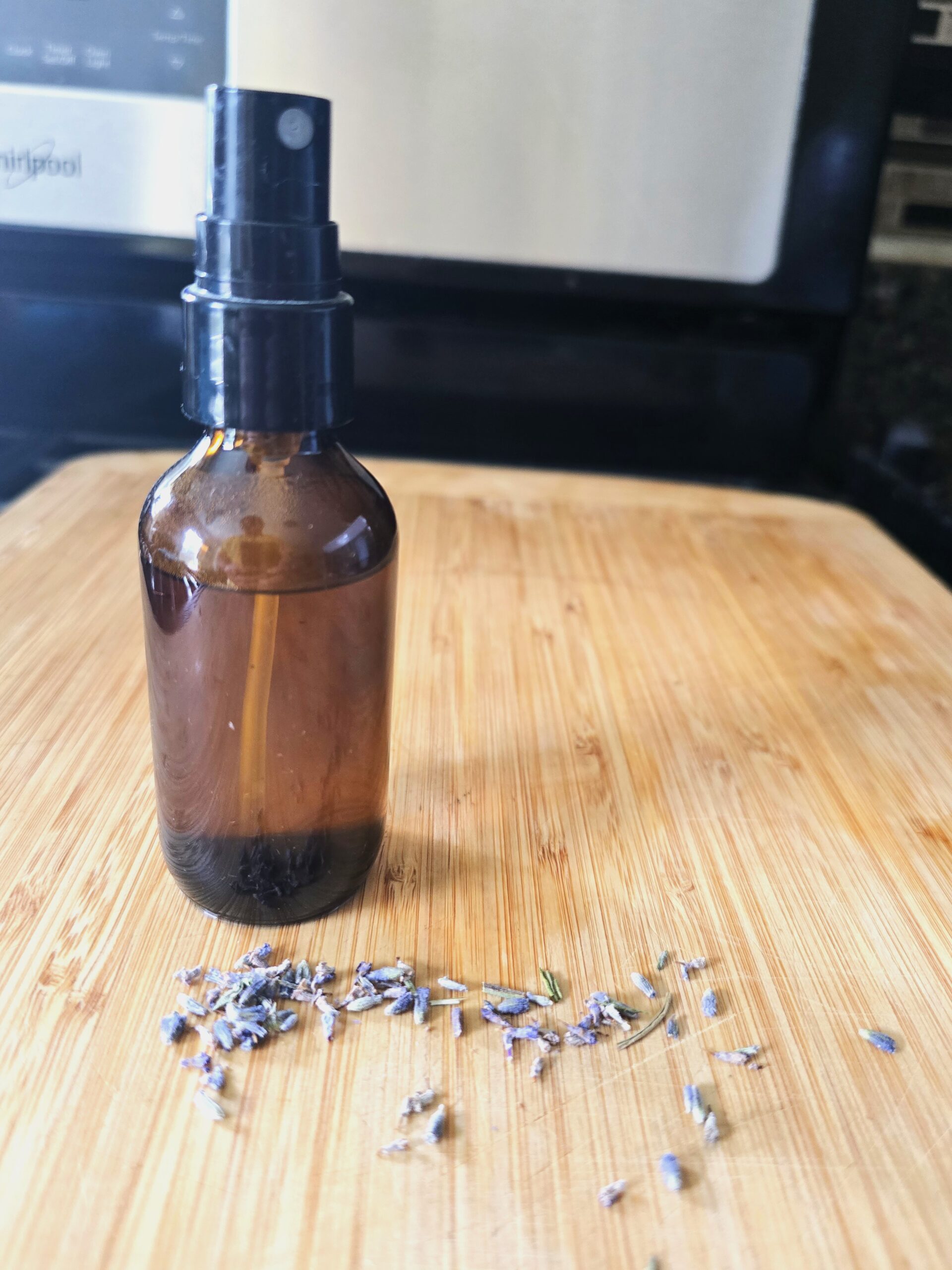 Finished Lavender Hydrosol in a spray bottle