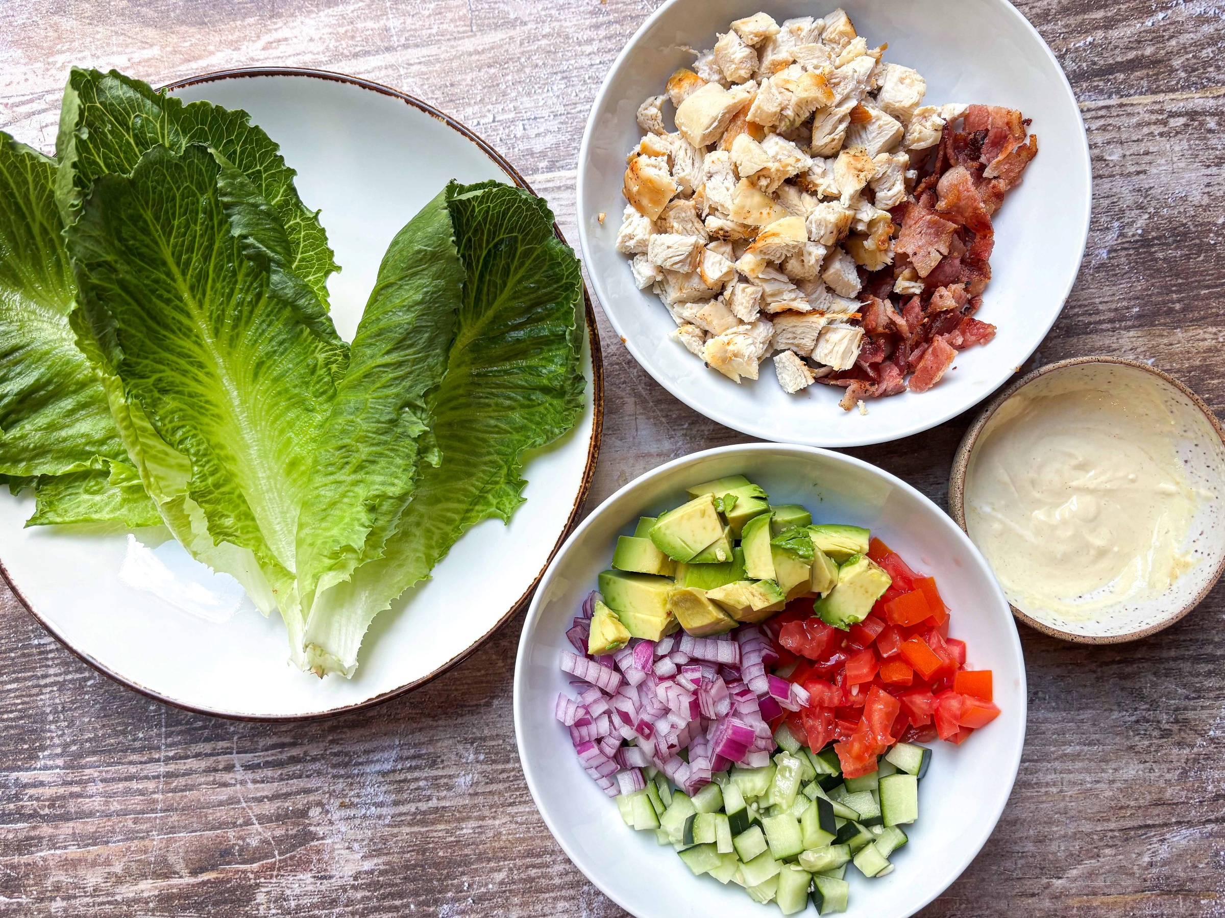 Prepped ingredients for Chicken Lettuce Wraps