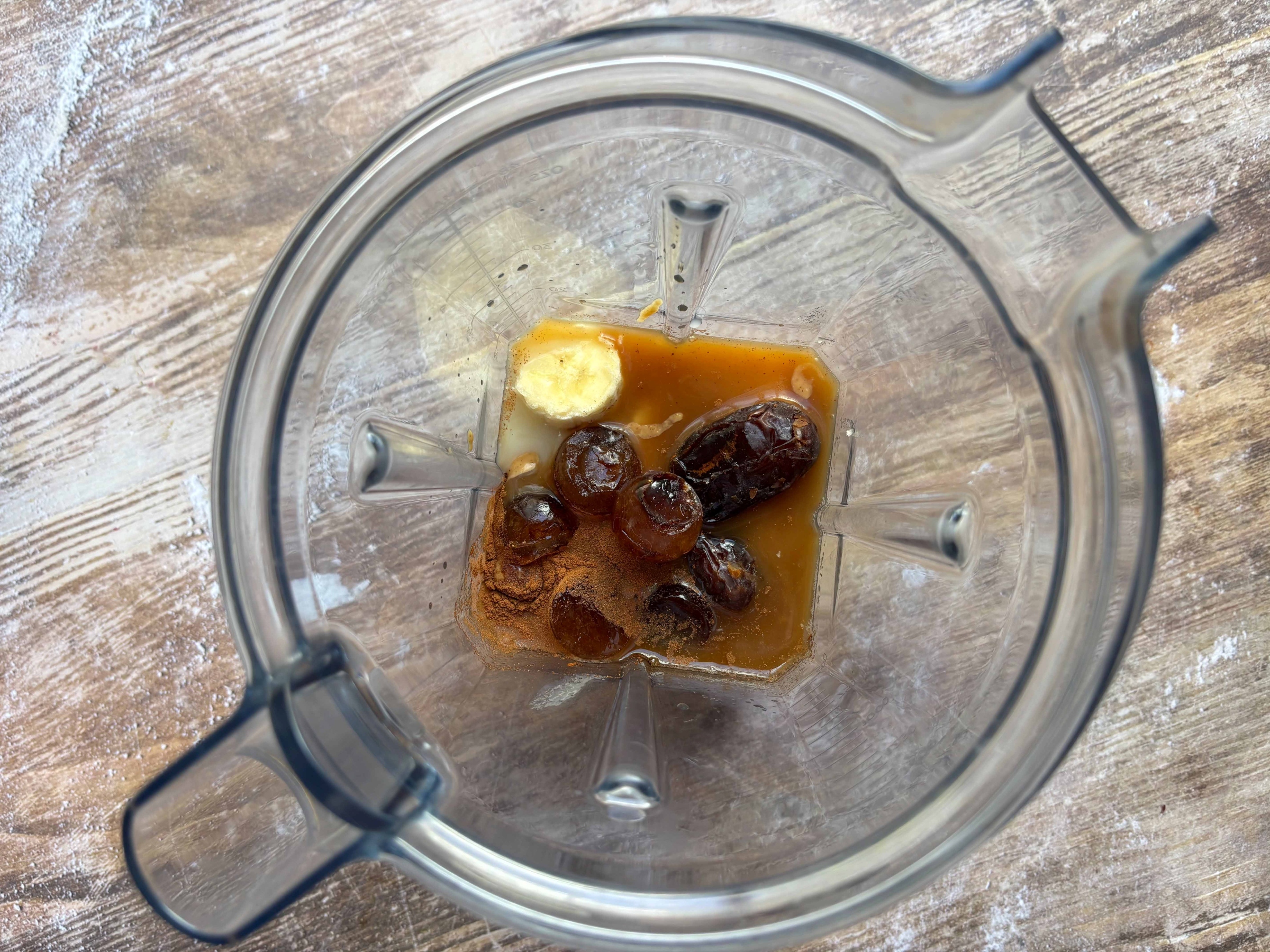 Coffee Smoothie ingredients in a blender