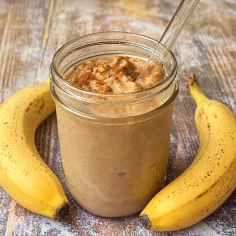 Coffee Smoothie with two bananas.